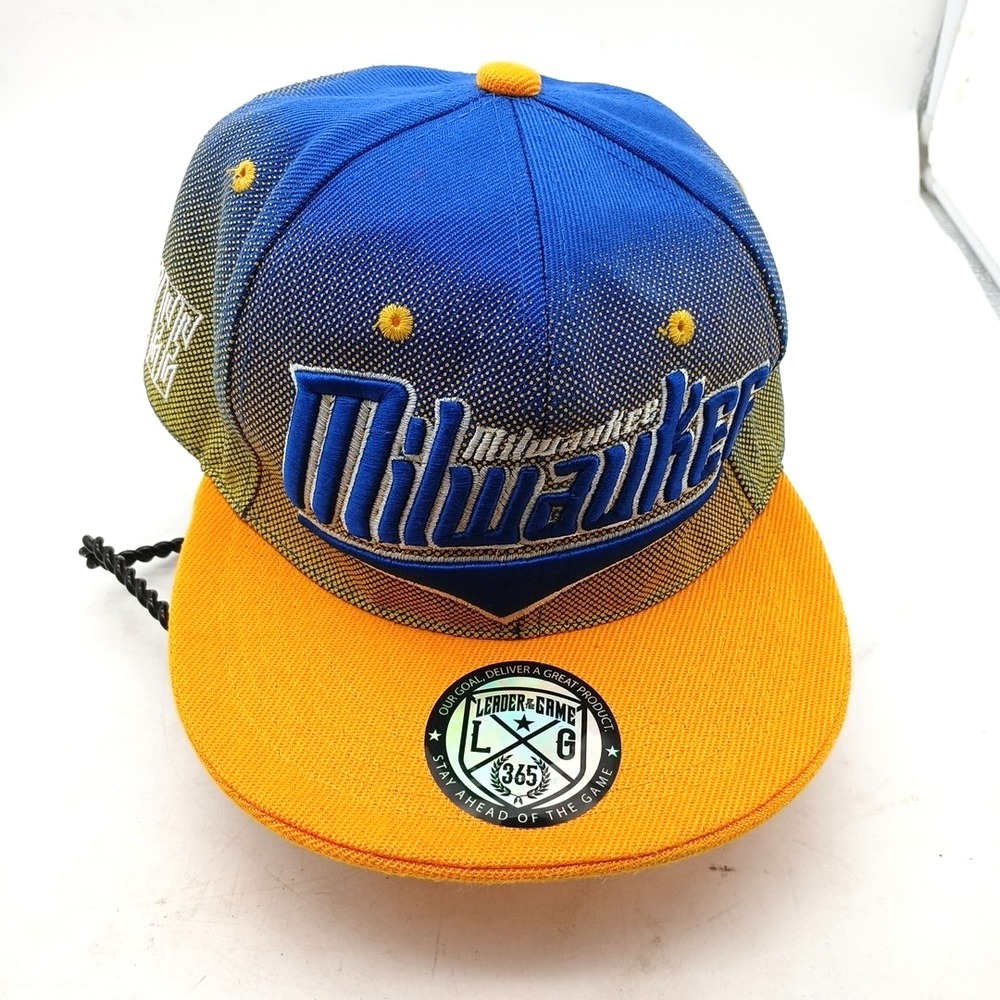 Vintage MLB Milwaukee Brewers LOGO Snapback Mesh Leader‎ of the Game LG Rare